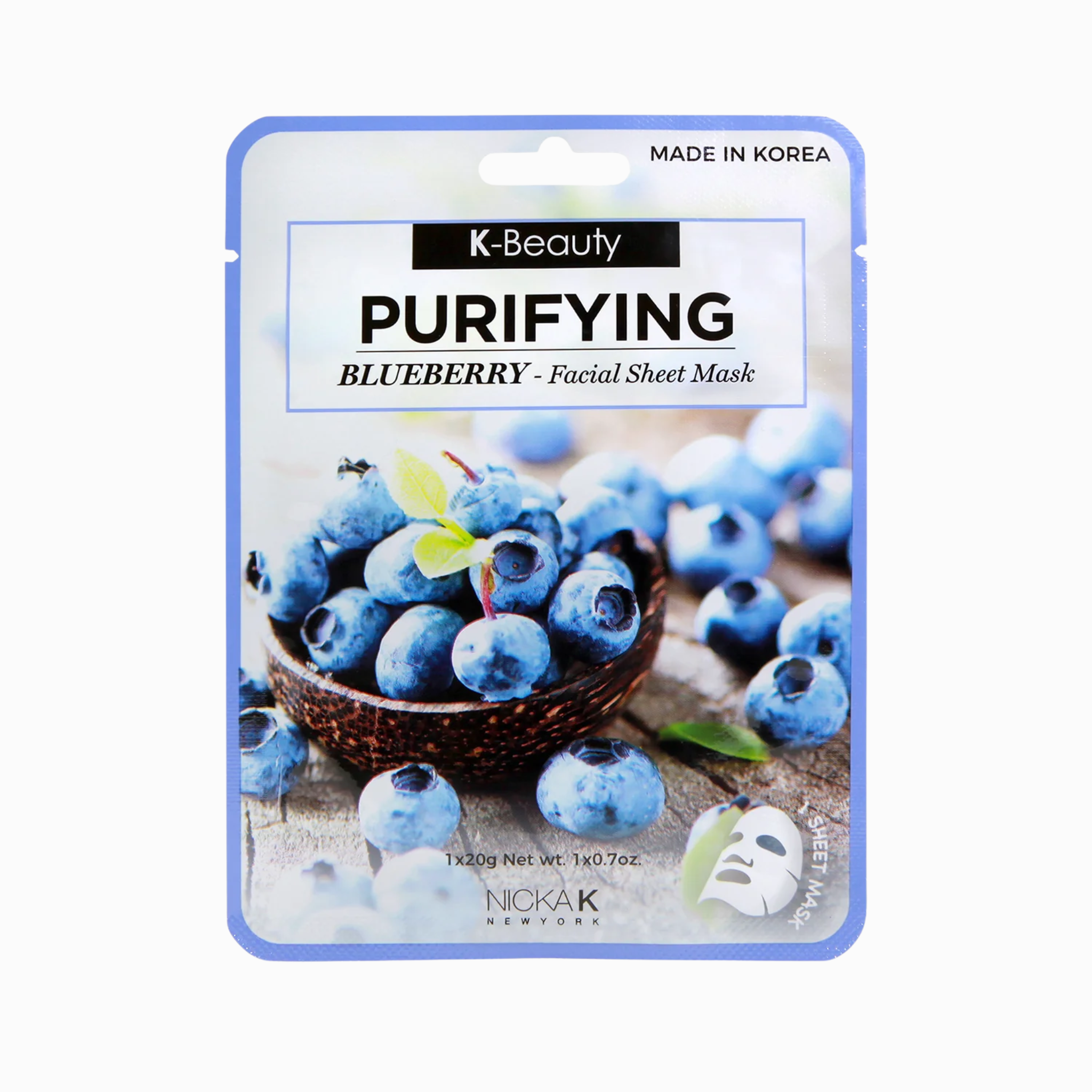 Facial Sheet Mask - Blueberry – NICKA K NEW YORK Facial Sheet Mask - Blueberry – NICKA K NEW YORK