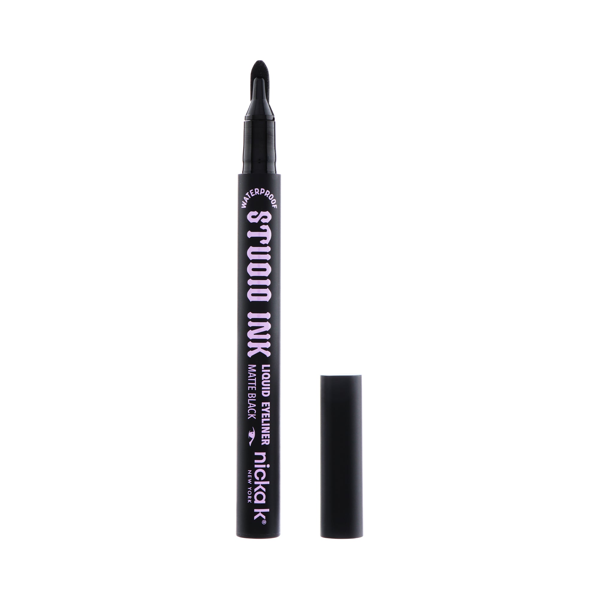 Studio Ink Waterproof Liquid Eyeliner in Matte Black (ELSK01), open product photo
