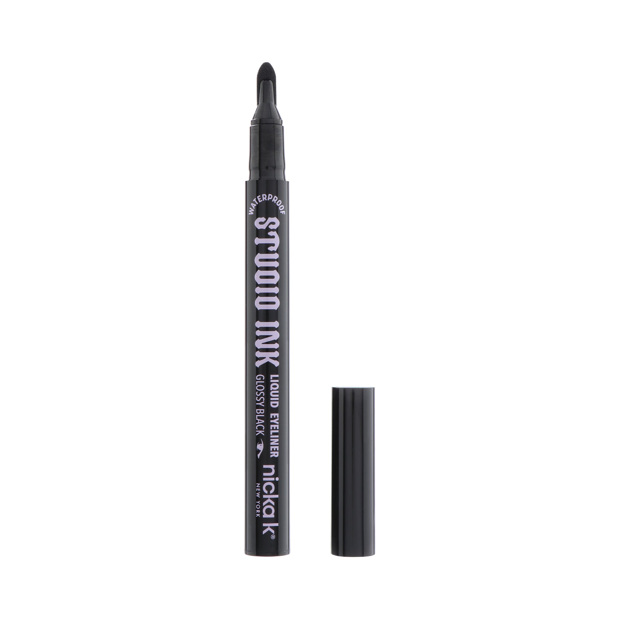 Studio Ink Waterproof Liquid Eyeliner in Glossy Black (ELSK02), open product photo