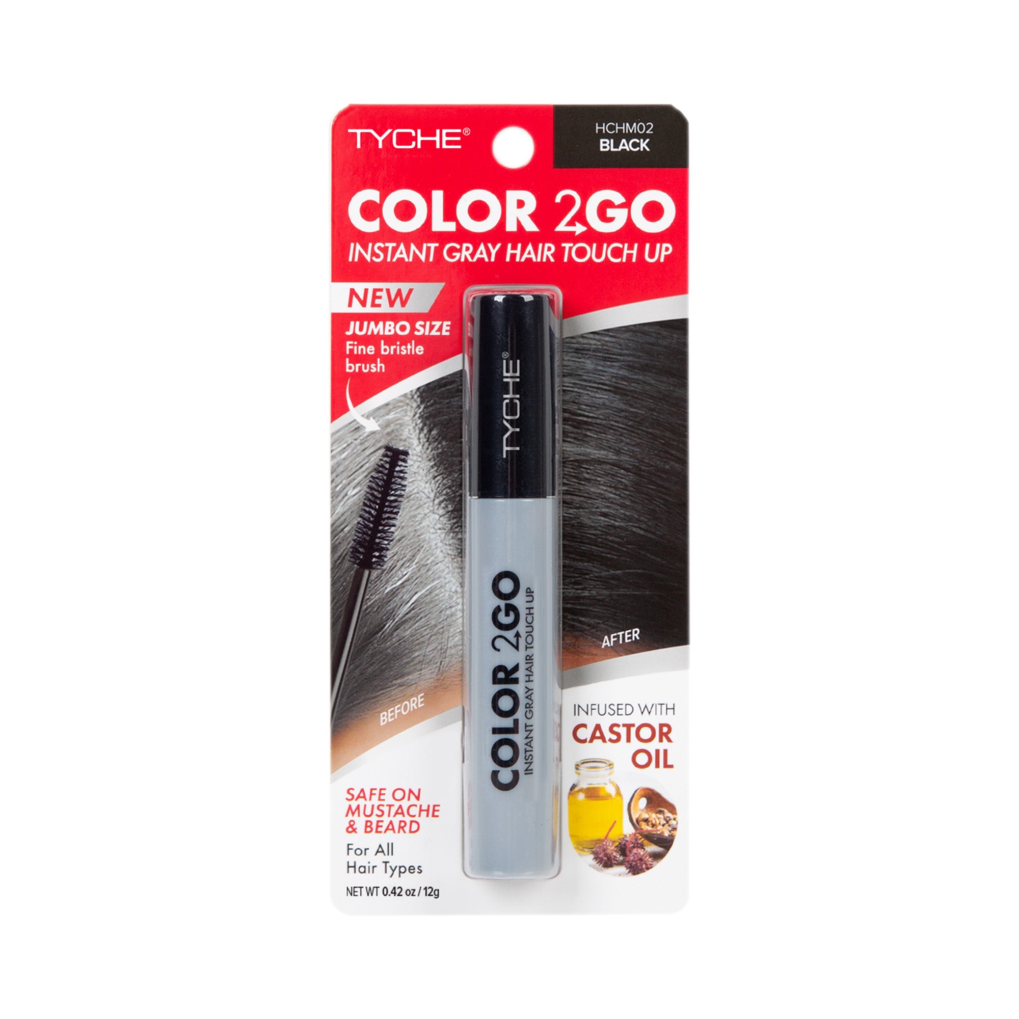 Color 2 Go - Instant Root Touch Up Hair Mascara – Black, retail packaging