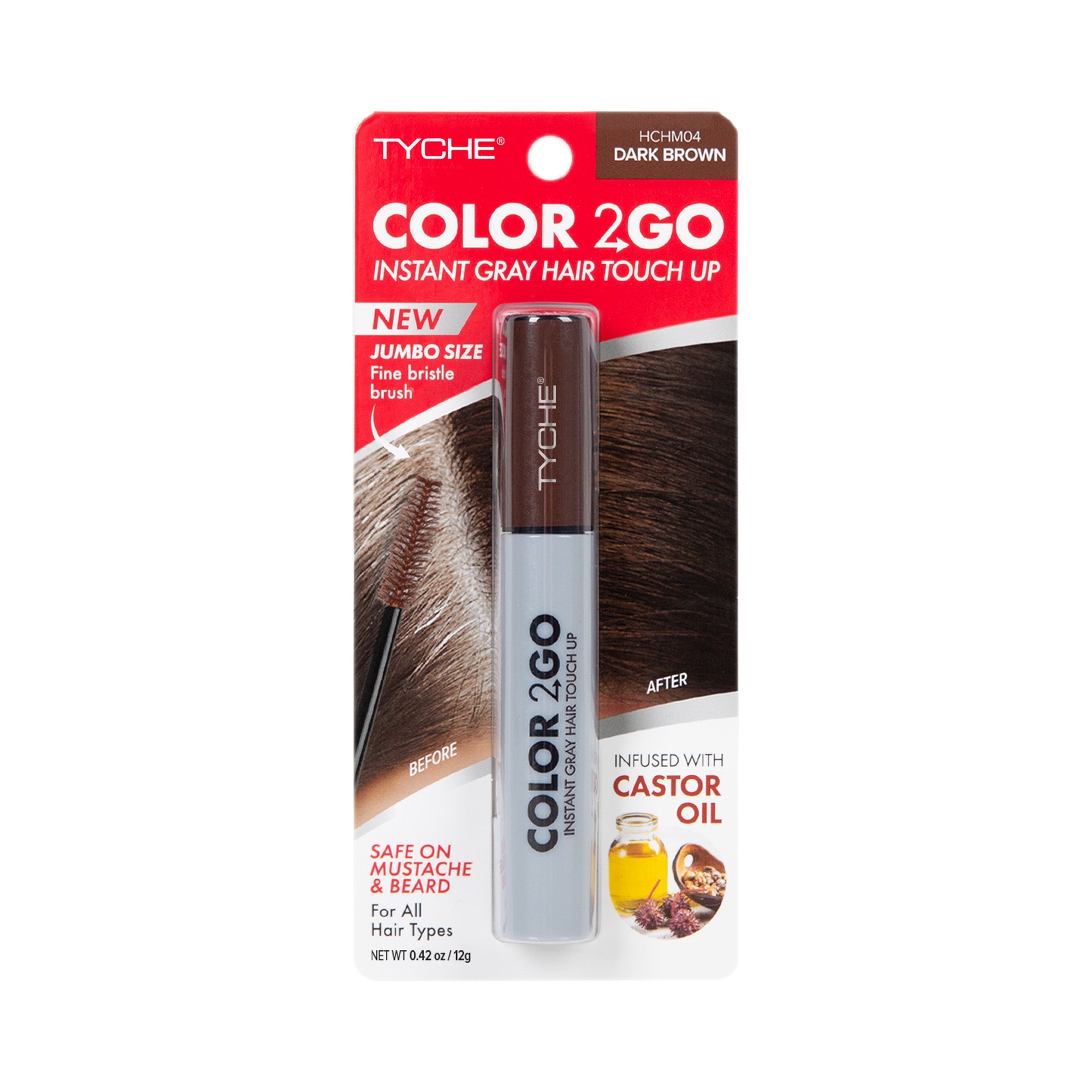 Color 2 Go - Instant Root Touch Up Hair Mascara – Black Brown, retail packaging