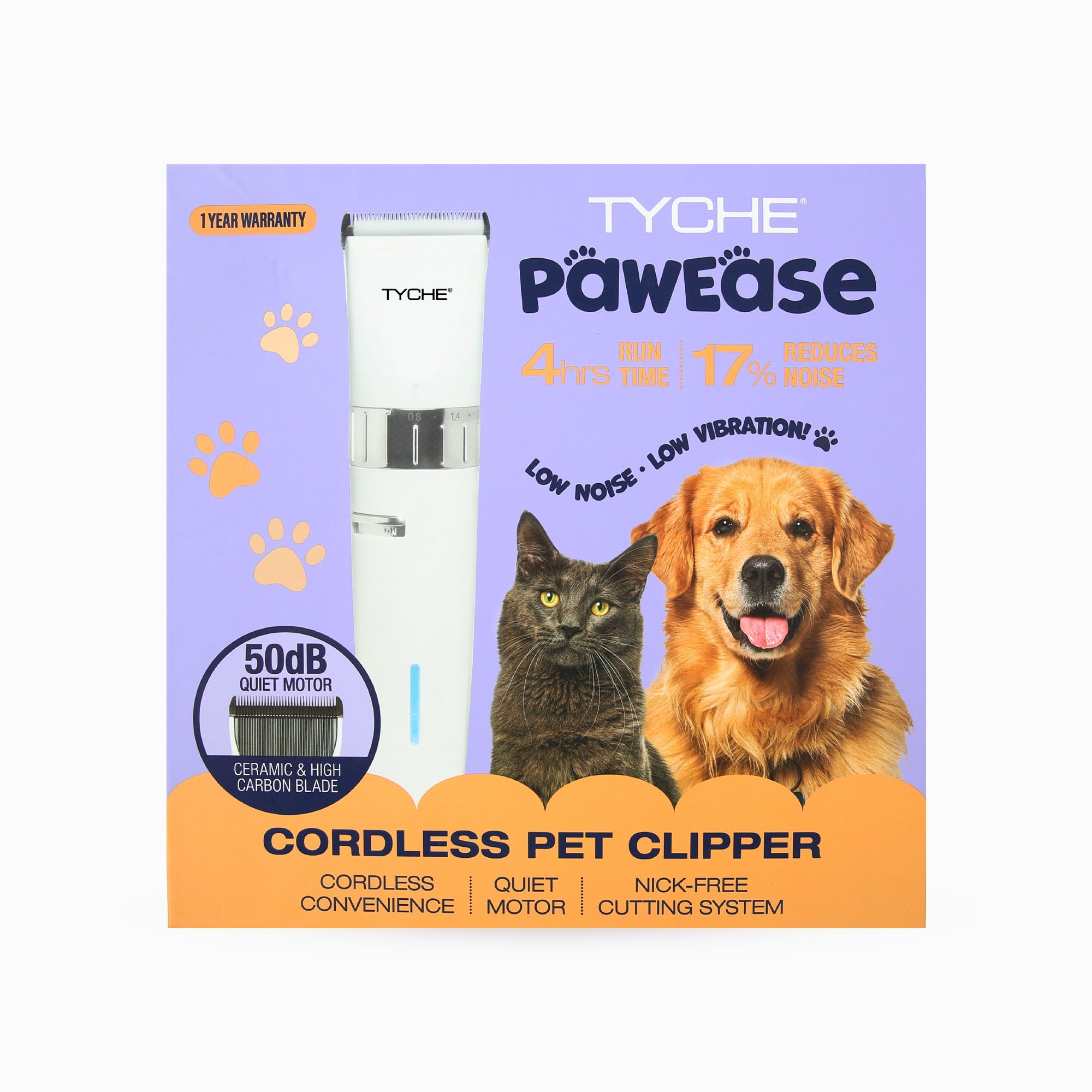Pawease Cordless Pet Clipper, retail packaging