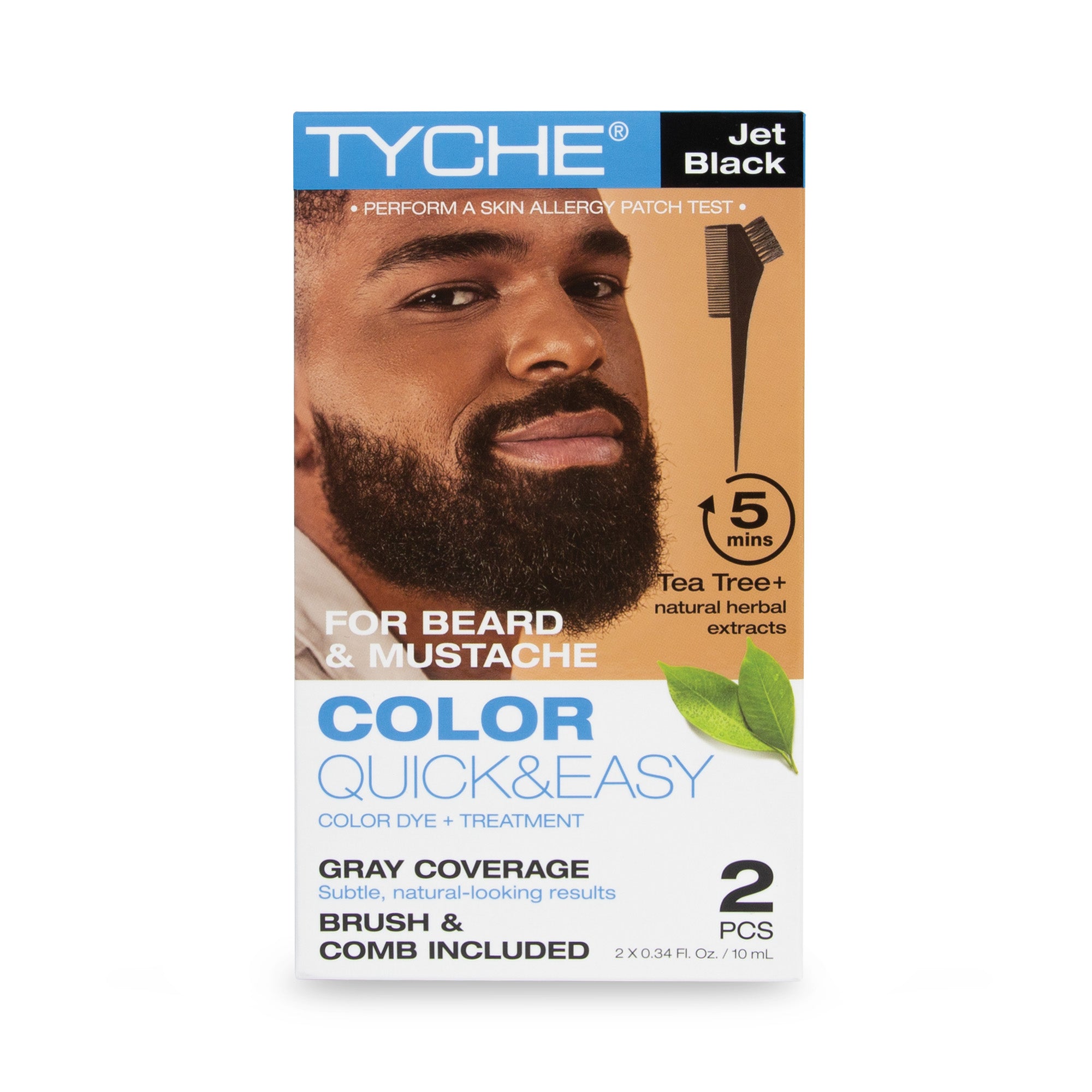 Permanent Beard & Mustache Color - JET BLACK - hlbs01