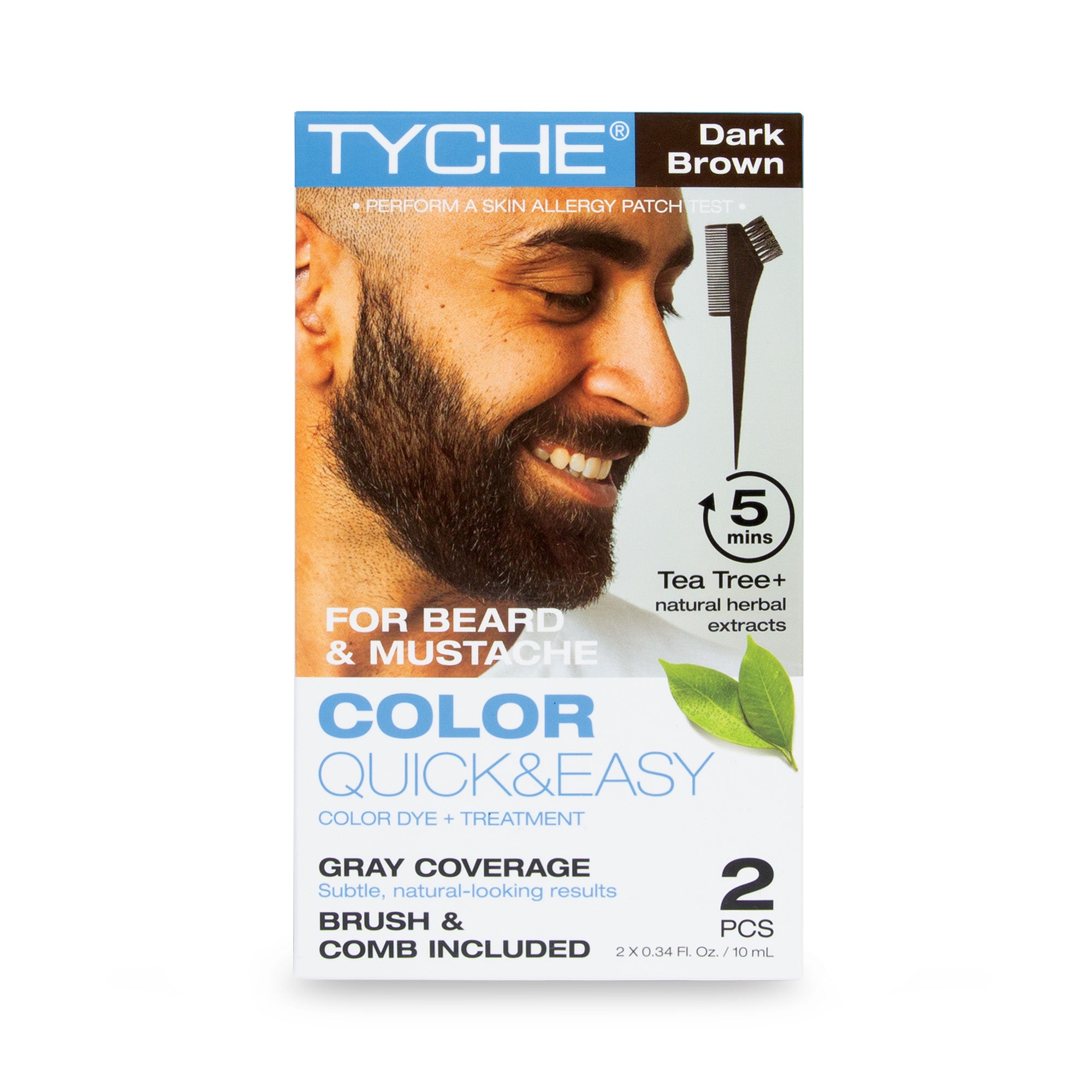 Permanent Beard & Mustache Color - BLACK BROWN - hlbs03