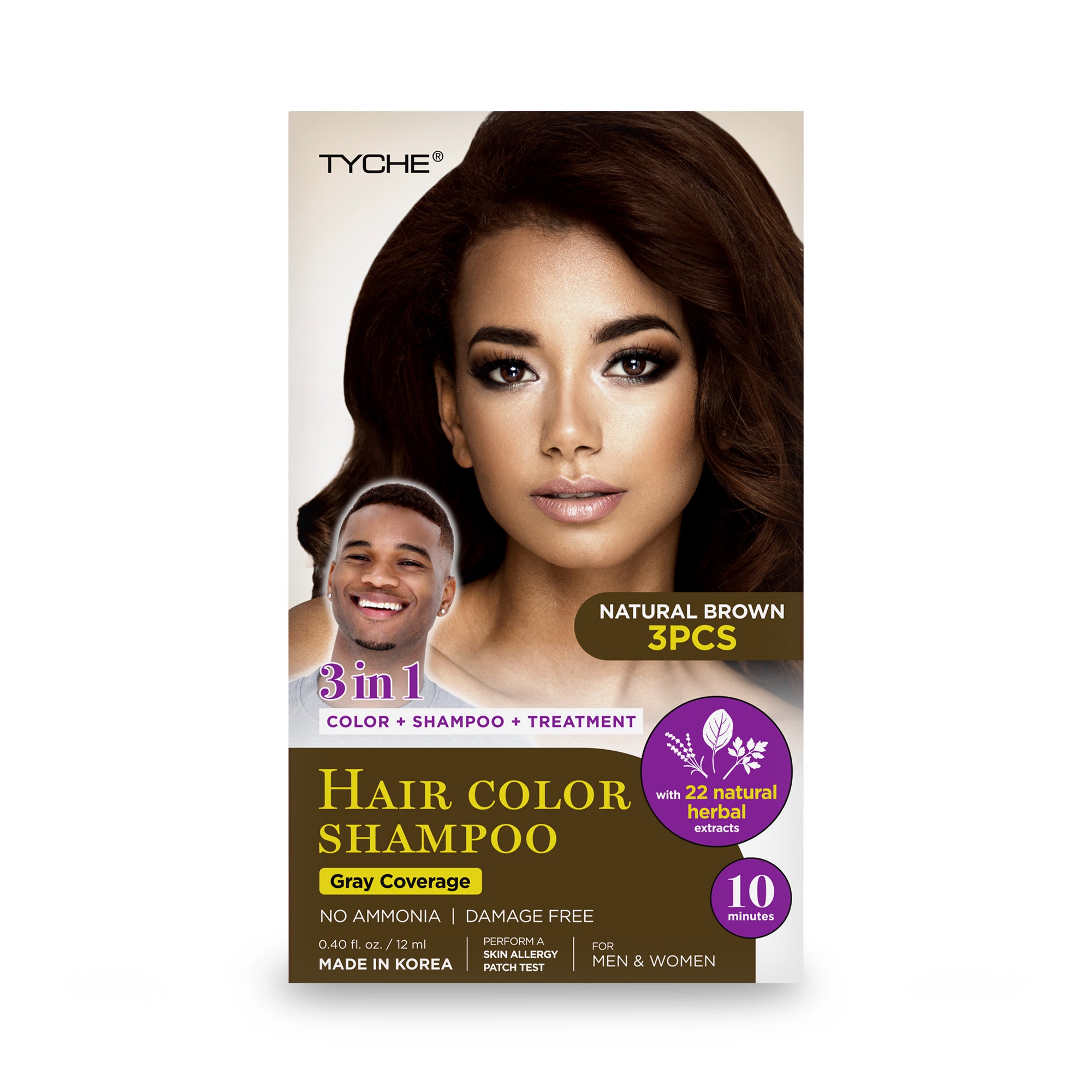 Magic Hair Color Shampoo - NATURAL BROWN - hlsm04