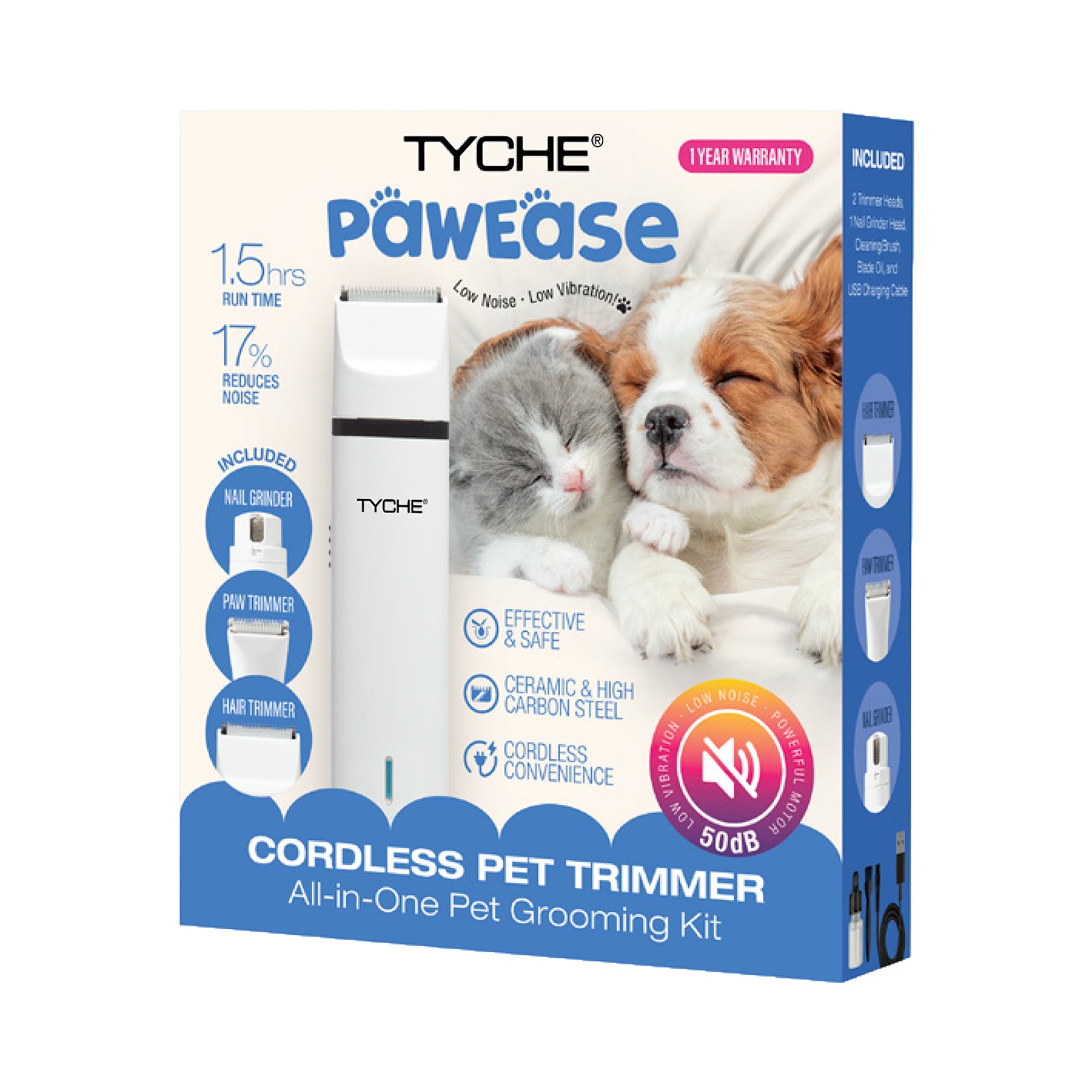 Pawease Cordless Pet Trimmer, retail packaging