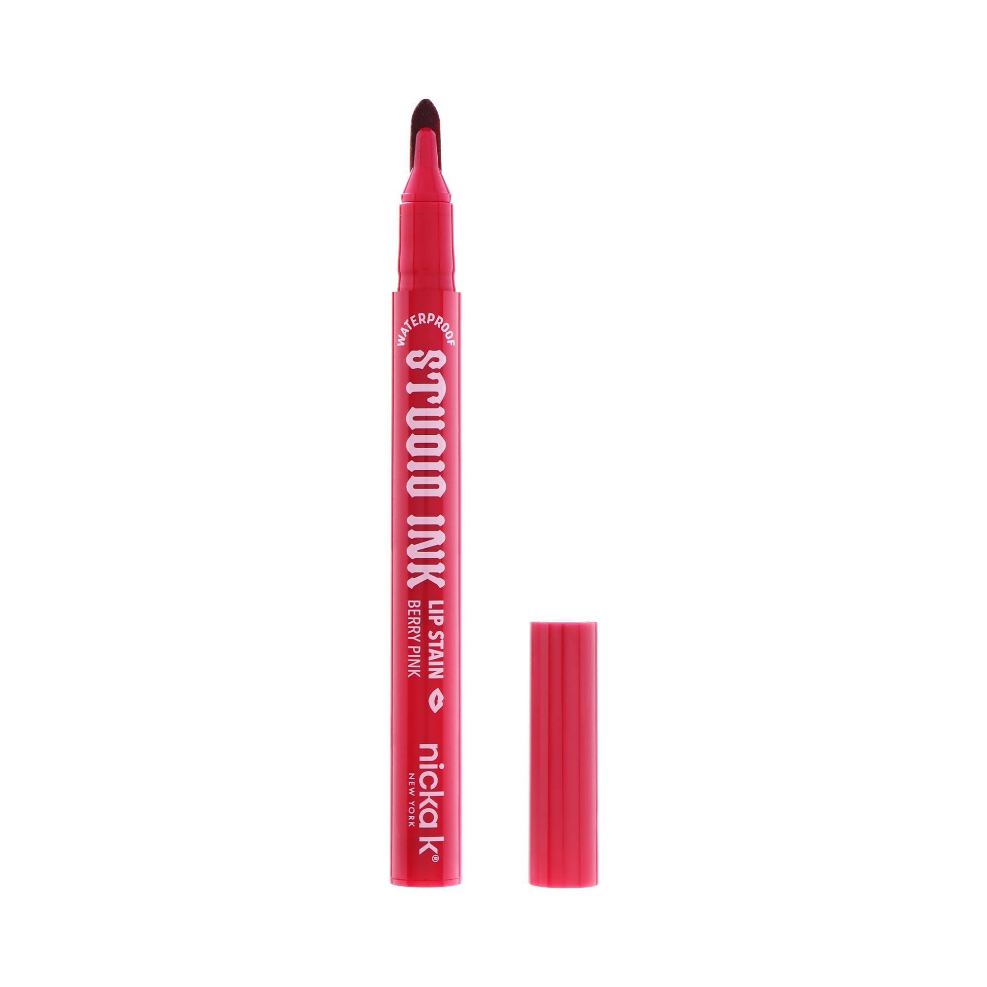 Studio Ink Waterproof Lip Satin in Berry Pink (LLSK03), open product photo