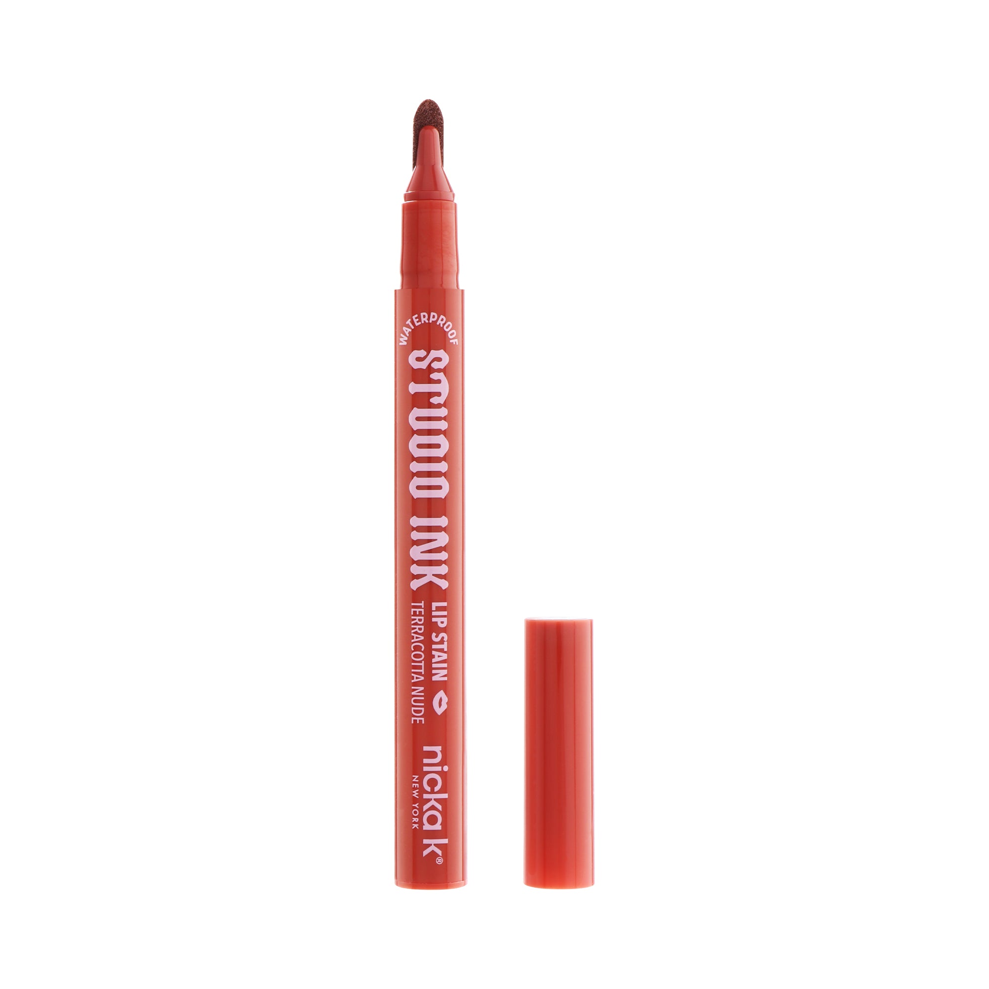 Studio Ink Waterproof Lip Satin in Terracotta (LLSK08), open product photo