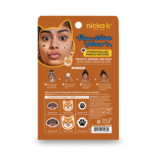 Hydrocolloid Pimple Patches – Paw Sitive Vibes, back view