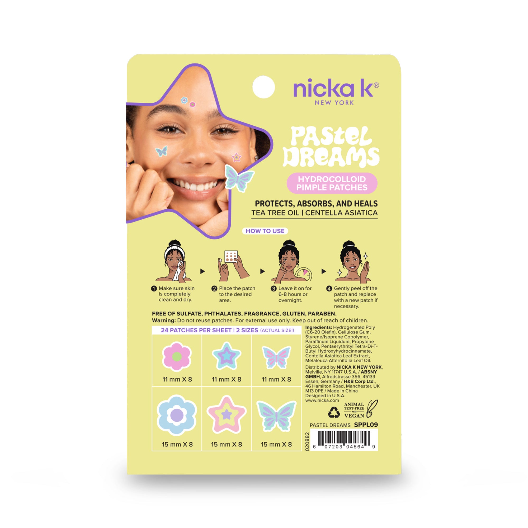 Hydrocolloid Pimple Patches – Pastel Dreams, back view