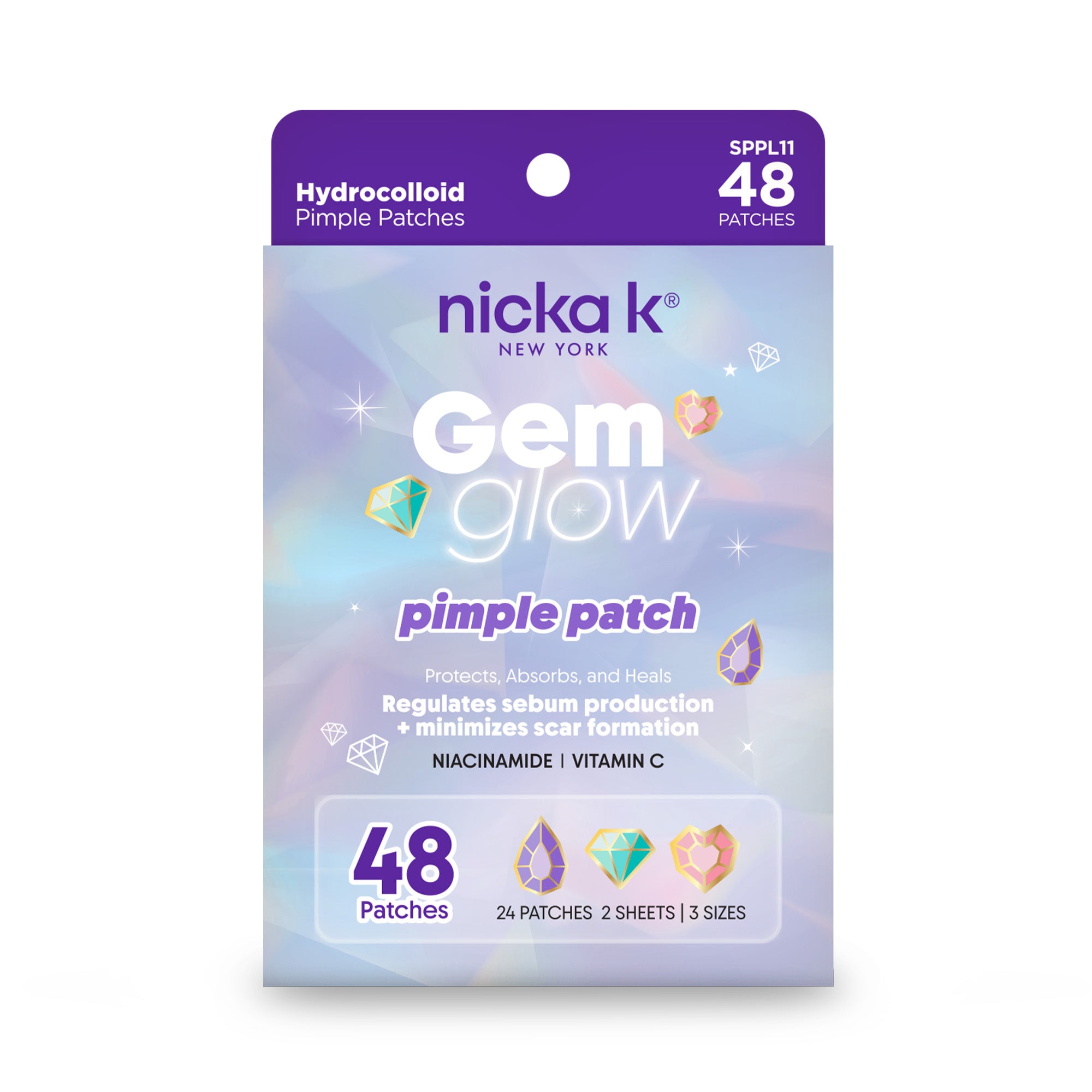 Hydrocolloid Pimple Patches – Gem Glow, front view