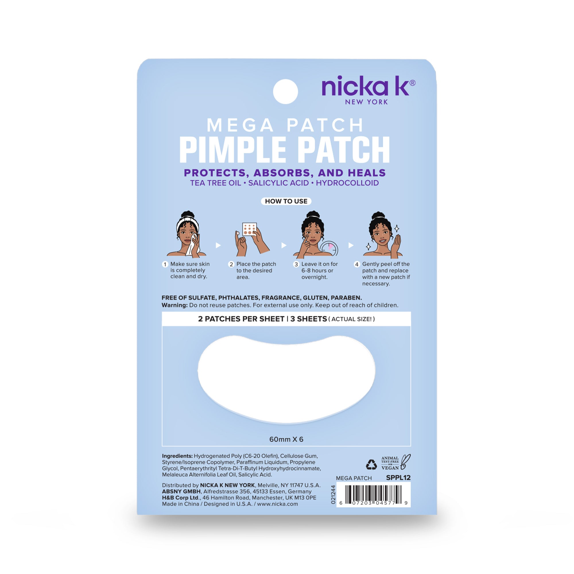 Hydrocolloid Pimple Patches – Mega Patch Invisible Covering, back view