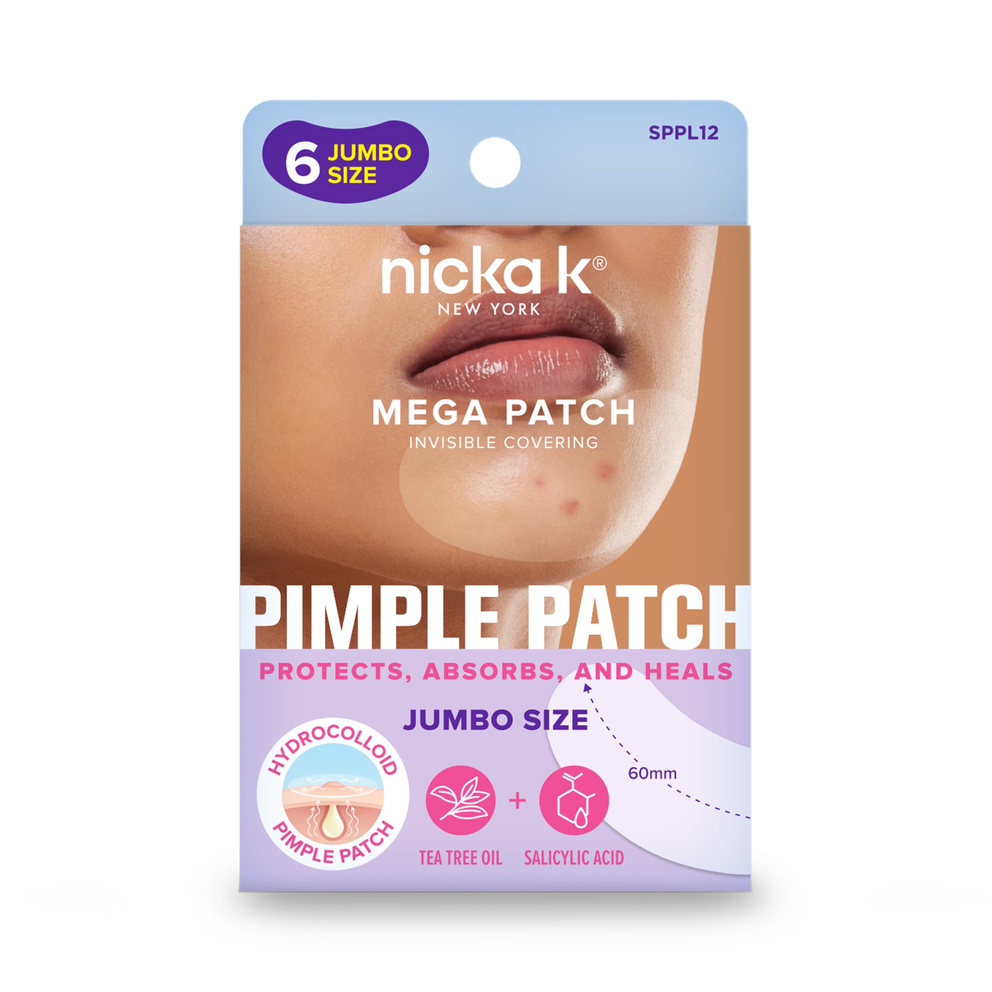 Hydrocolloid Pimple Patches – Mega Patch Invisible Covering, front view