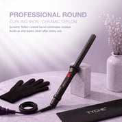 TYCHE Professional Ceramic Teflon Curling Rod