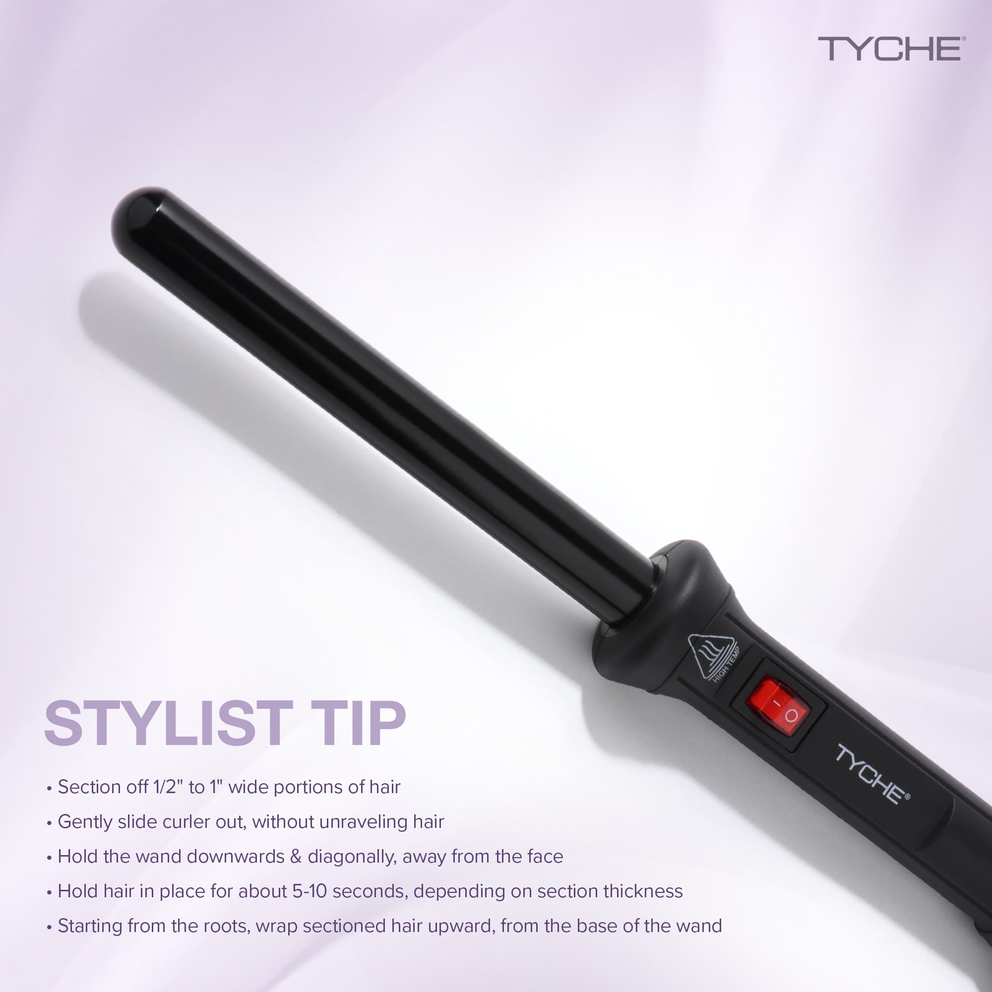 TYCHE Professional Ceramic Teflon Curling Rod