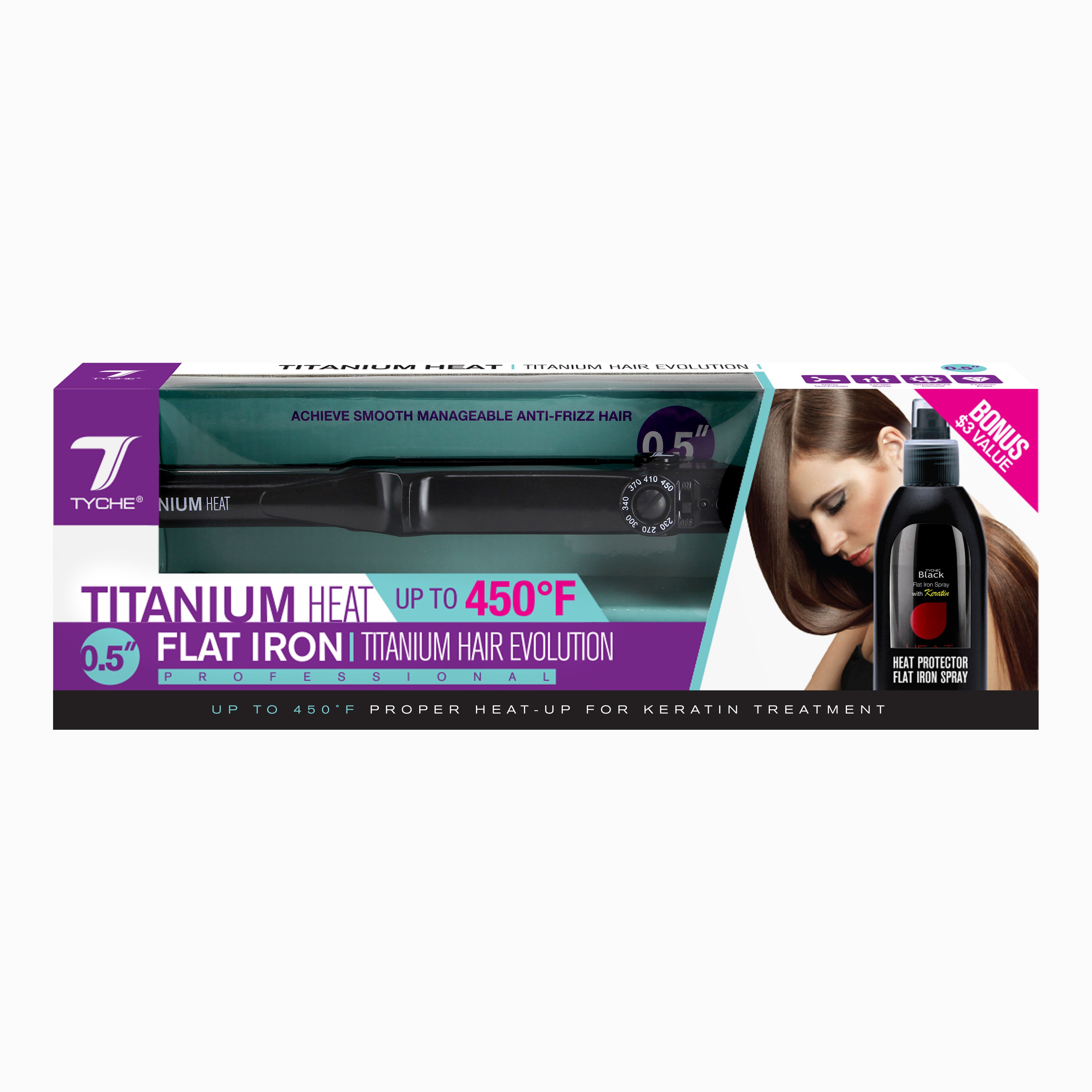 Tyche titanium heat outlet flat iron